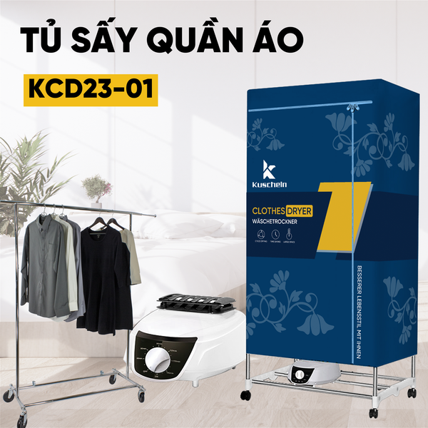 Tủ sấy quần áo Kuscheln KCD23-01 đối lưu nhiệt, sấy khô thơm