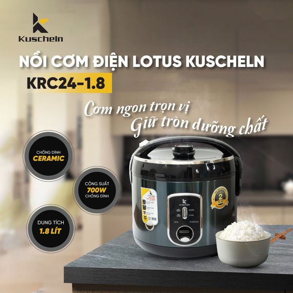 Nồi cơm điện Kuscheln KRC24-1.8 Lotus 1.8L lòng Ceramic