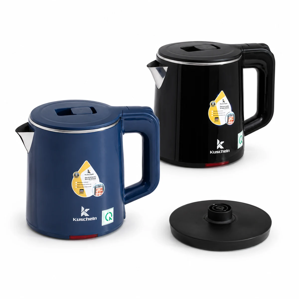 Bộ ấm đun nước siêu tốc Kuscheln KEK-0.5 màu xanh và đen