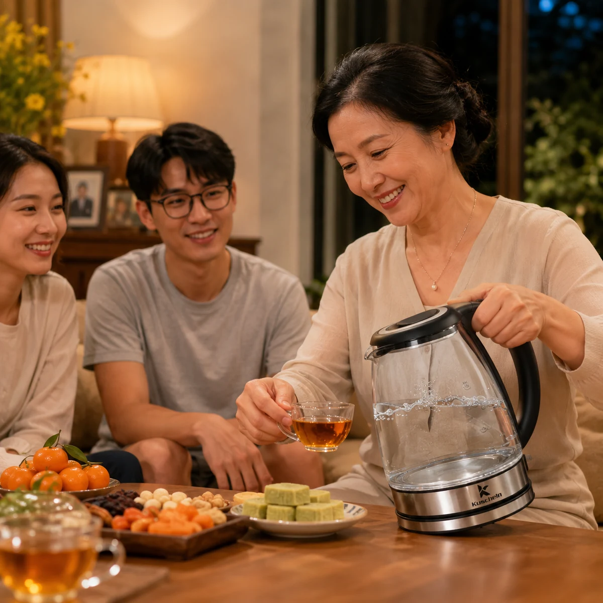 Ấm siêu tốc kính Kuscheln KEK053-1.8G 1.8L đèn LED - Ảnh 2