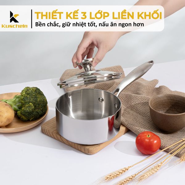 Quánh inox Zeus Kuscheln KFP24-16SV 16cm có vung