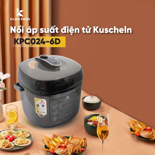 Nồi áp suất điện tử Kuscheln KPC024-6D 6L 8 chương trình nấu