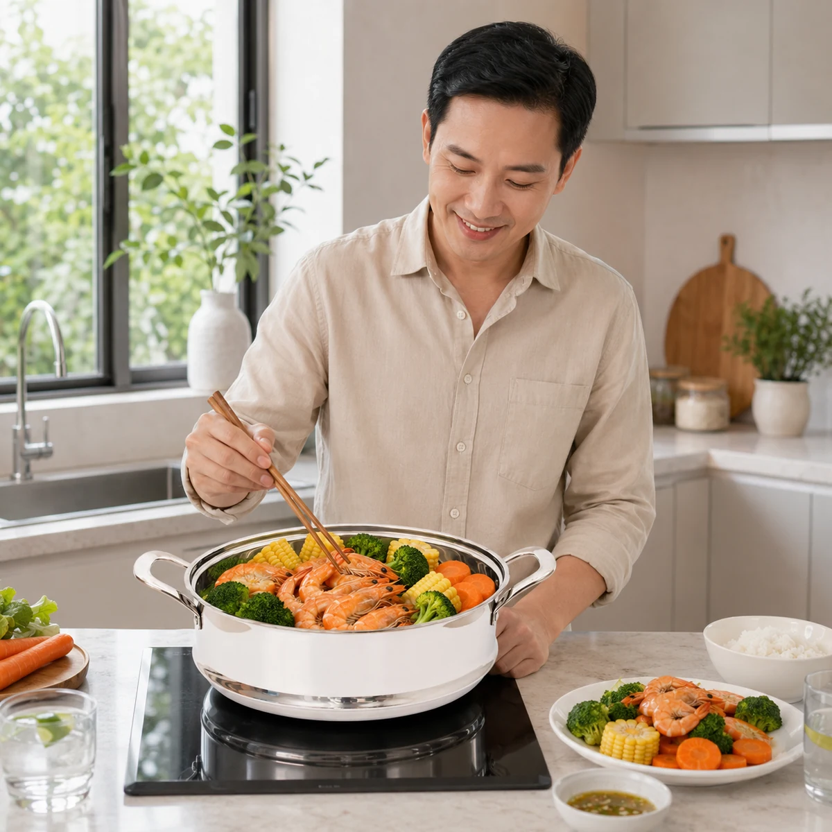 Xửng hấp inox Kuscheln KS24-30 đường kính 30cm - Ảnh 5