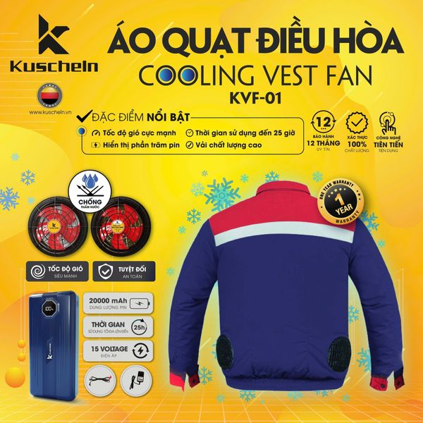 Áo quạt điều hòa Kuscheln KVF01 chống nóng ngoài trời